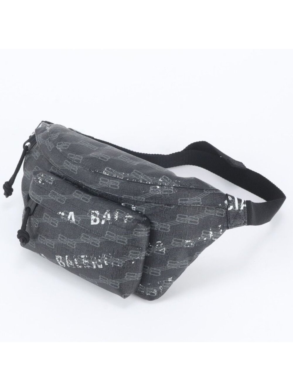 Balenciaga BB Monogram Leather Belt Bag Body Waist Pouch Shoulder Tote